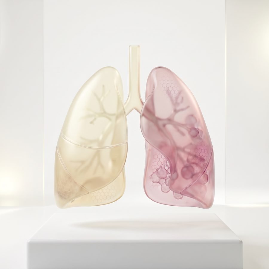Ilustração de pulmões representando DPOC e enfisema